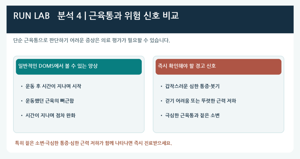분석 4 | 일반적인 근육통과 위험 신호 비교
