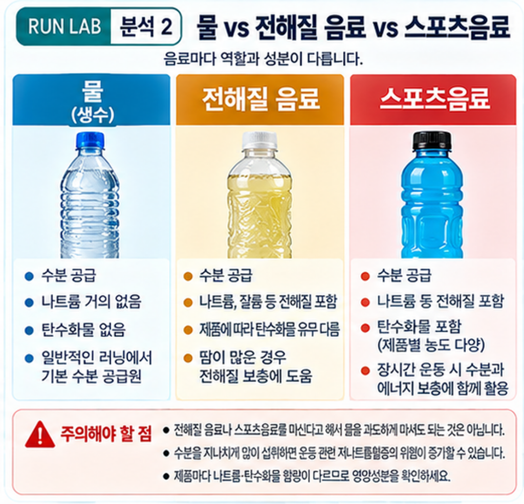 분석 2 | 물 vs 전해질 음료 vs 스포츠음료
