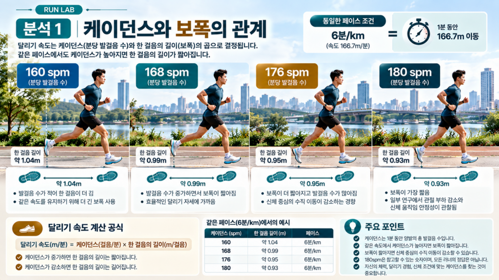 케이던스와 보폭의 관계